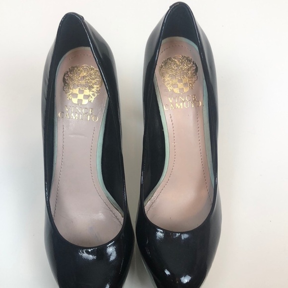 Vince Camuto Black Patent Leather Platform Heels Size 5.5 - Picture 7 of 8